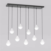 Lampada a sospensione Giro in acciaio nero opaco e vetro