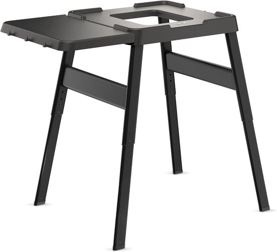Tavolo da giardino e forno a pizza regolabile per barbecue elettrico - Tavolo da esterno in alluminio e piedistallo per forno a pizza in nero (modello 4718J800EUUK)