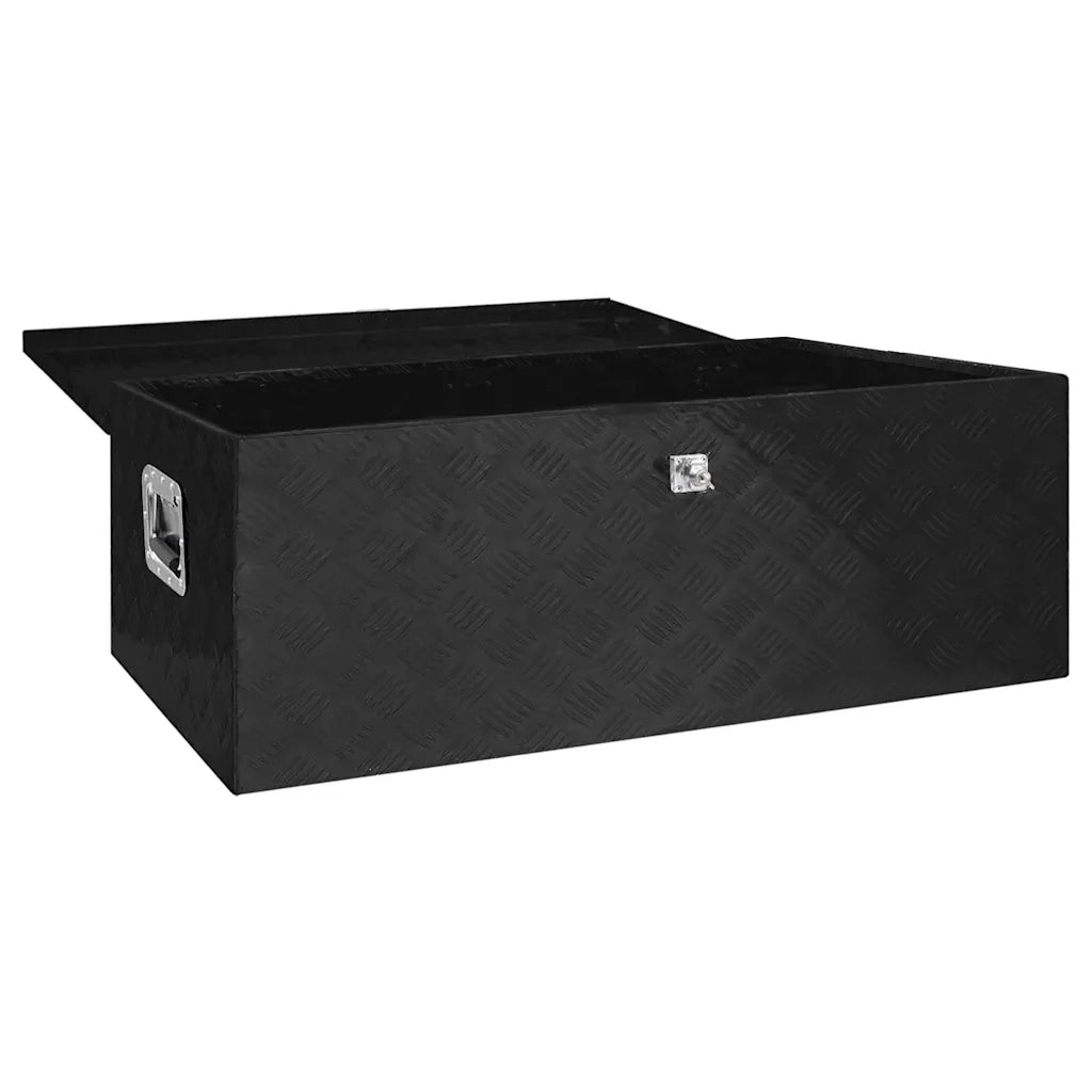 Contenitore Portaoggetti Nero 100x55x37 cm in Alluminio 152257
