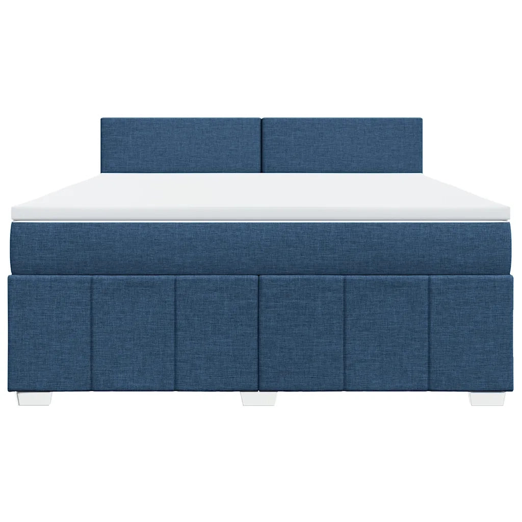 vidaXL Giroletto a Molle con Materasso Blu 180x200 cm in Tessuto