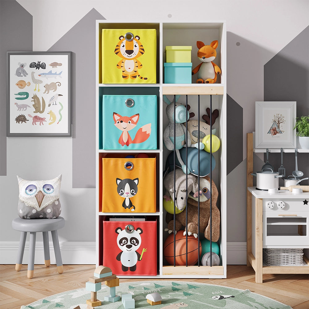 Vicco Libreria bambini Bianco 72 x 143 cm con 4 scatole pieghevoli opt.1