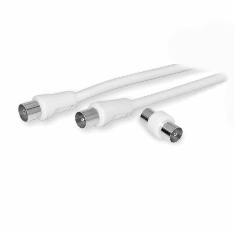 CAVO ANTENNA BIANCO 10M CON SPINA IEC 75OHM E ADAT