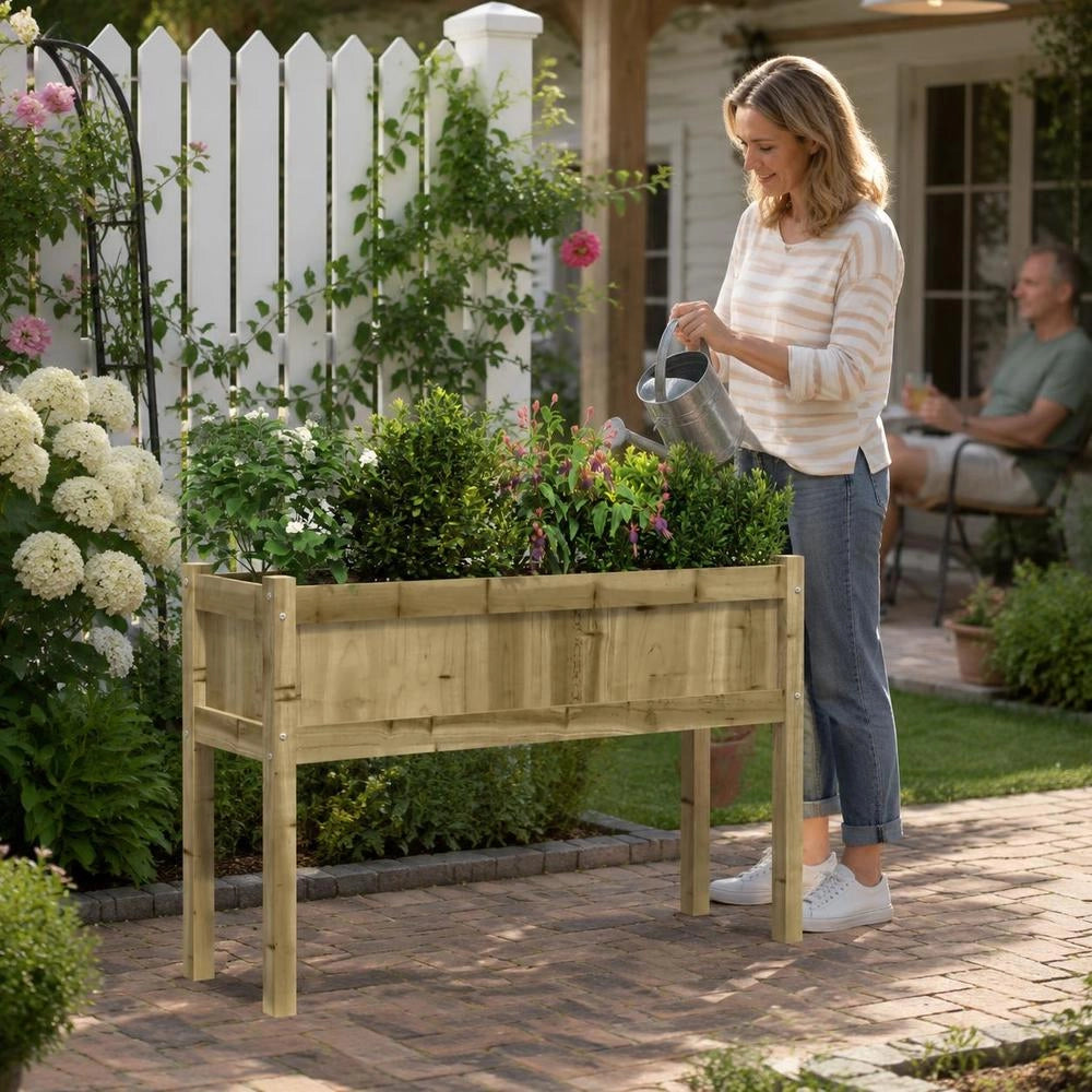 Plant Pot With Legs 110x31x70 Cm Pinewood Impregnated