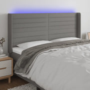 Testiera a LED-Testata con LED GrigioScuro 183x16x118/128cm inTessuto 663824