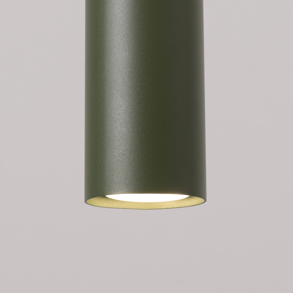 Lampada LAGOS a 3 lampadine in acciaio verde oliva GU10 LED Max 10W IP20 montaggio a parete