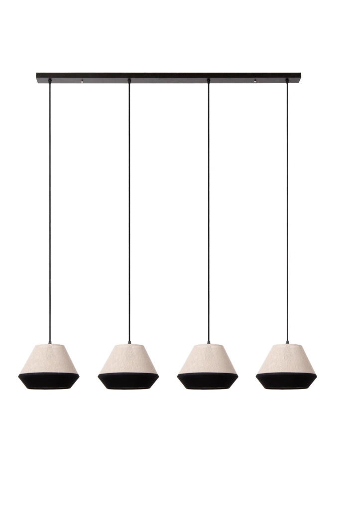 Lampada sospesa KALA 4 luci E14 nero/beige Lucide