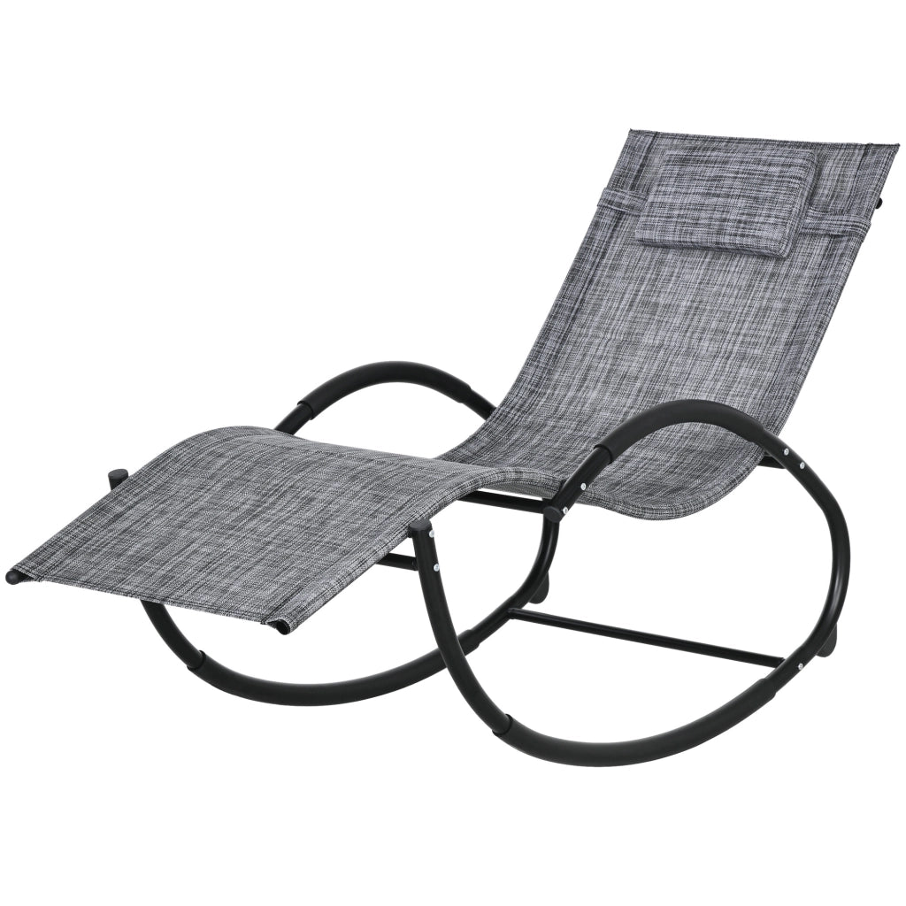 Poltrona a dondolo con poggiatesta per interno ed esterno grigio ¨C zephmum ¨C 120x60x80