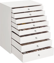 Cassa da gioielli con 8 strati e ante Cassa da gioielli per grandi gioielli Scatola da gioielli moderna Regalo ideale Bianco Cloud Dimensioni: 30x20x15 cm