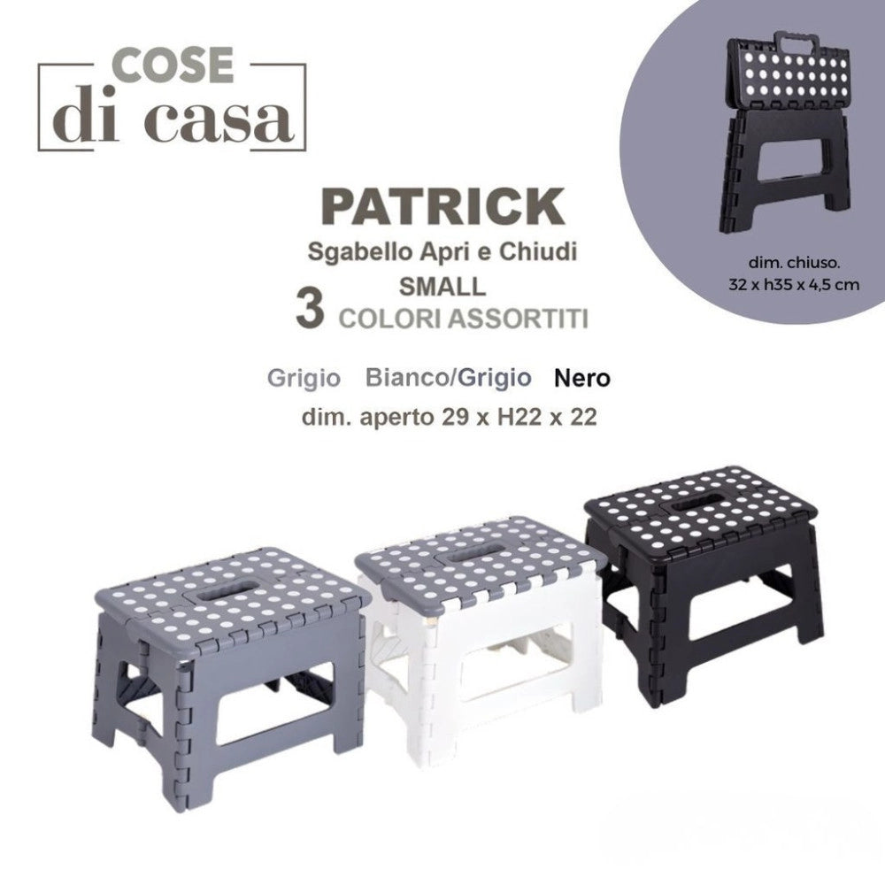 Trade Shop - Sgabello Pieghevole Richiudibile Salvaspazio In Plastica Resistente – Compatto Per Casa E Campeggio -