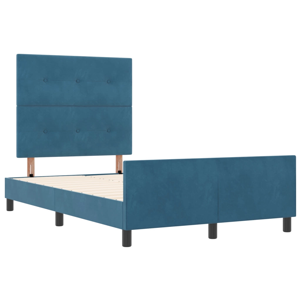 Letto Blu Scuro 120x190 cm Velluto
