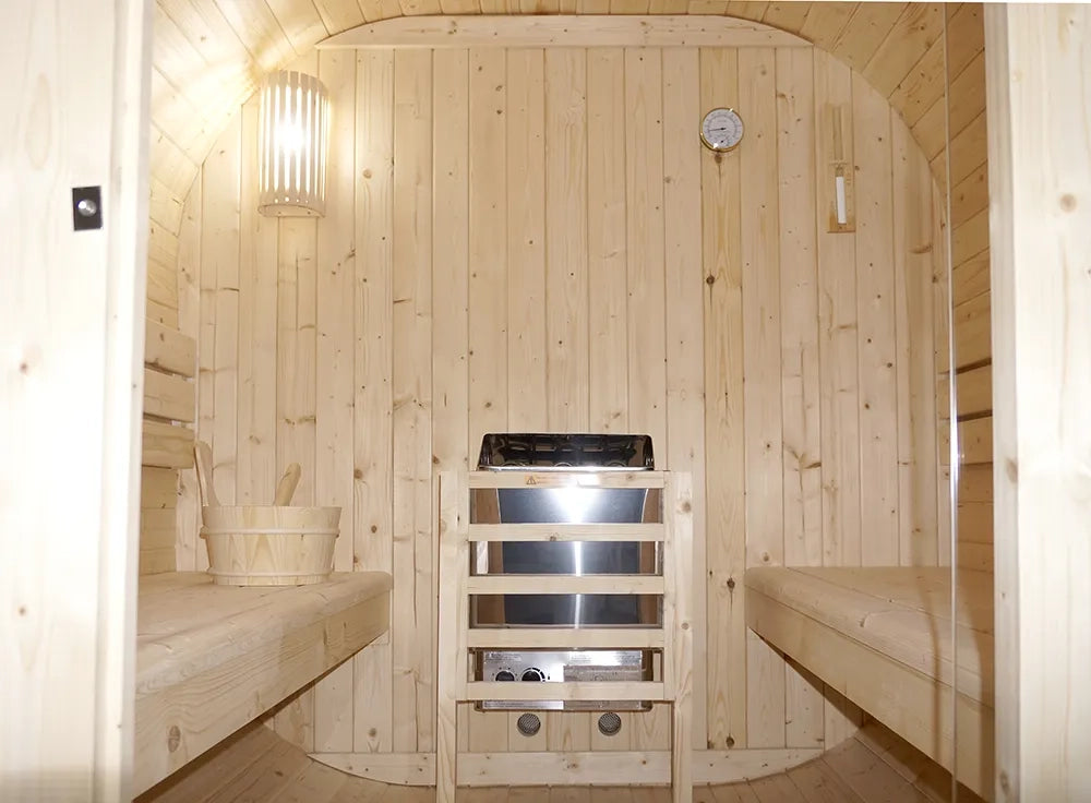 Sauna finlandese da esterno 4 persone 185x220cm h194 in legno di abete | Kota