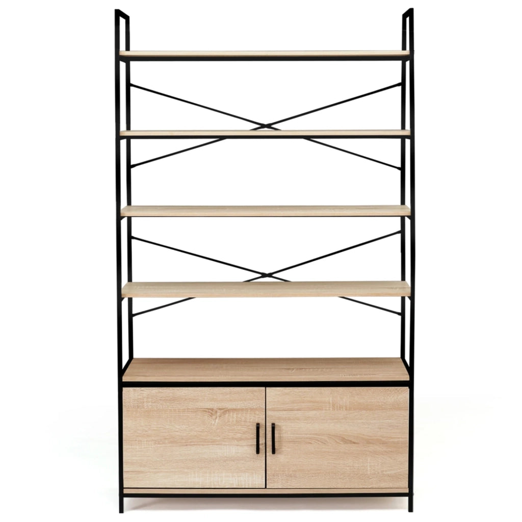 IDMarket - Scaffale XL 5 livelli con armadietto 170 cm design industriale DETROIT
