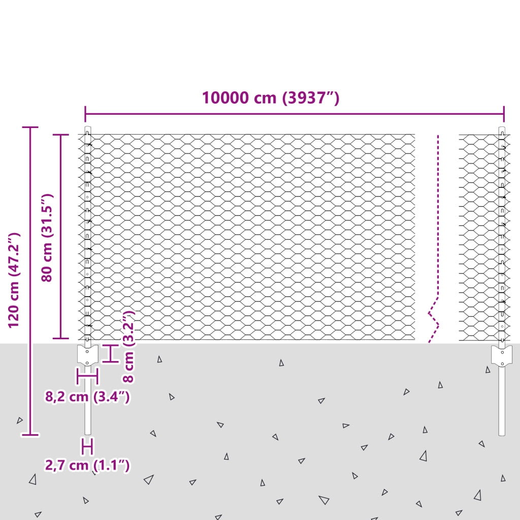 Posti per Recinzioni  11 pz U-Channel Verde 80 cm Acciaio