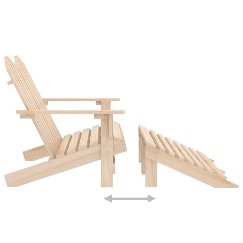 Sedia da Giardino a 2 Posti con Pouf in Legno di Abete 315912
