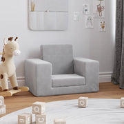 Divano per Bambini-Sofa-Divanetto Grigio Chiaro in Morbido Peluche 616131