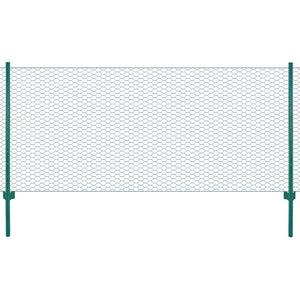 Rete per Recinzione con Pali in Acciaio 25x1 m Verde cod mxl 58277
