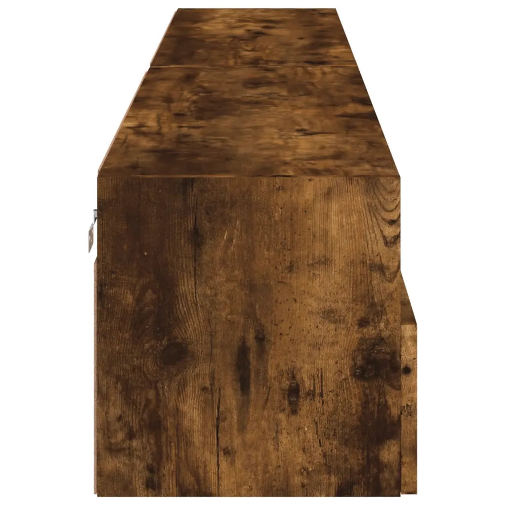 Mobili TV Parete 2pz Rovere Fumo 100x30x30 cm Legno Multistrato 836891