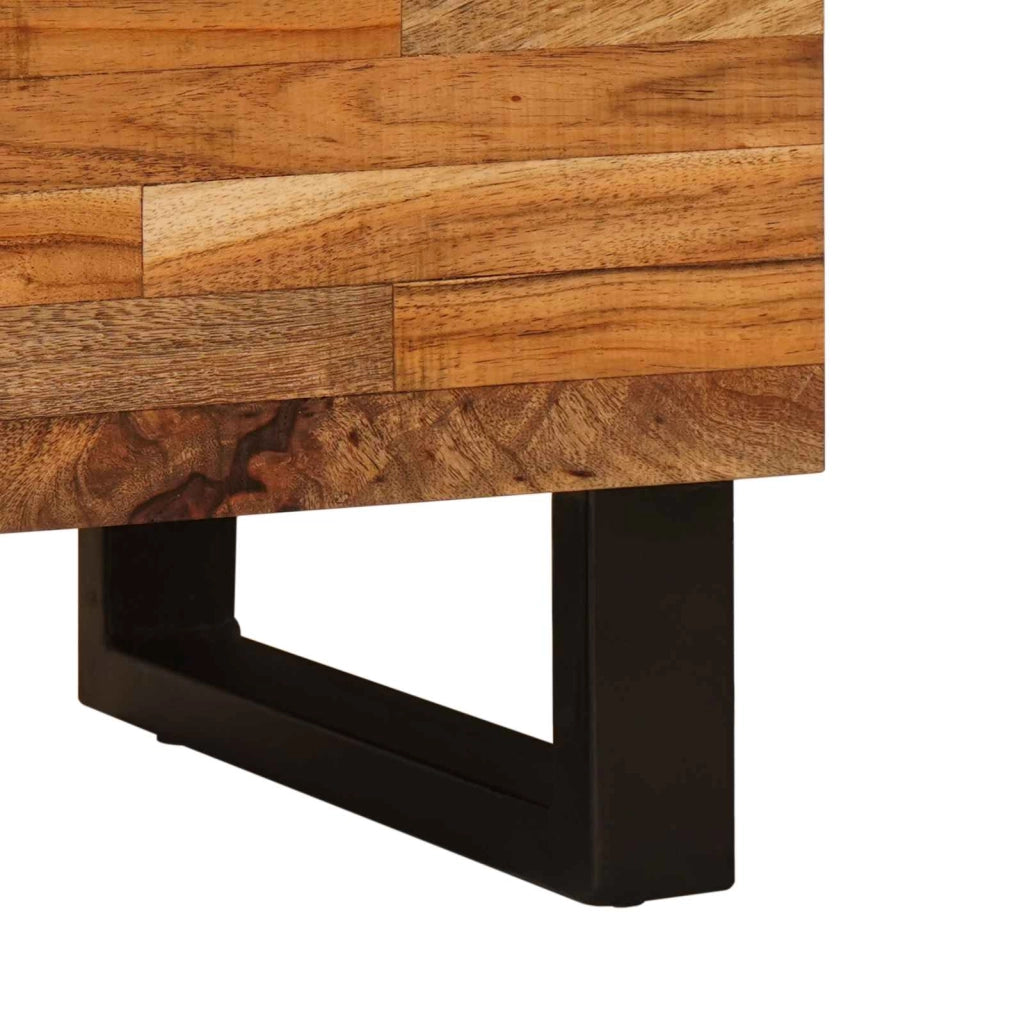 Elegante armadio letto rettangolare con 3 cassetti 50 x 33 x 62 cm in legno massello di mango marrone 02_0057811