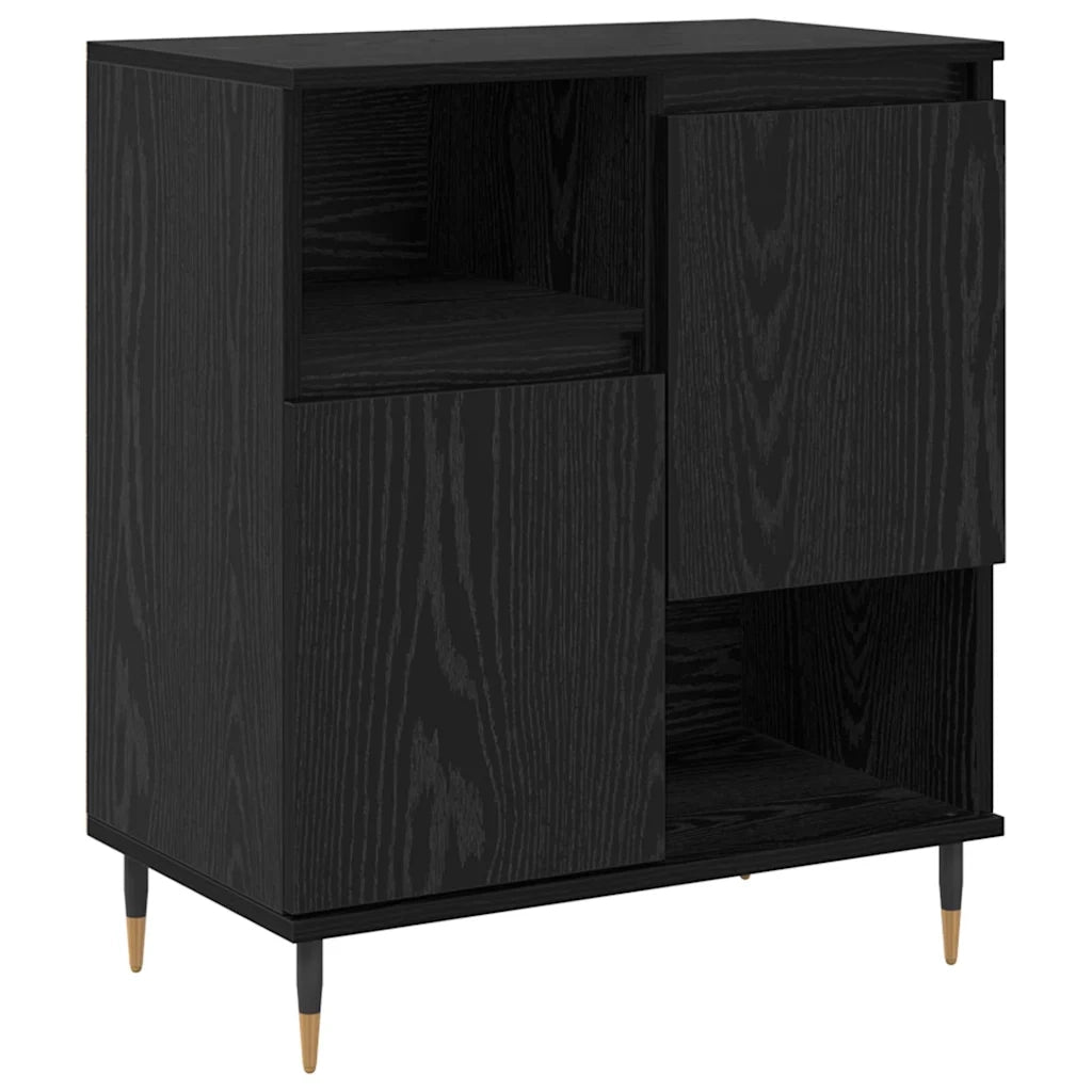 vidaXL Credenza Rovere nero 60 x 35 x 70 cm Legno multistrato