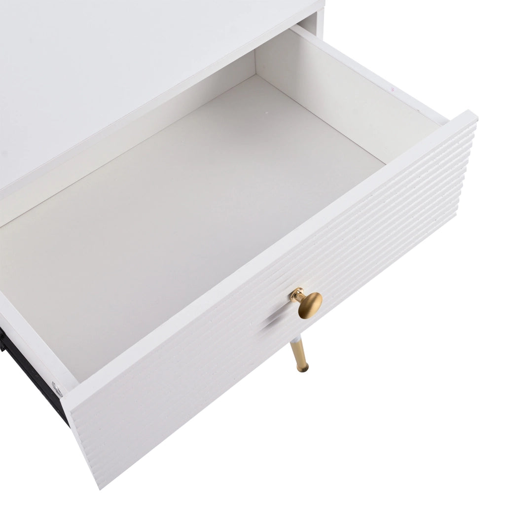 Toeletta con specchio LED e 1 cassetto - per camera da letto - 100x40x78 cm - bianco