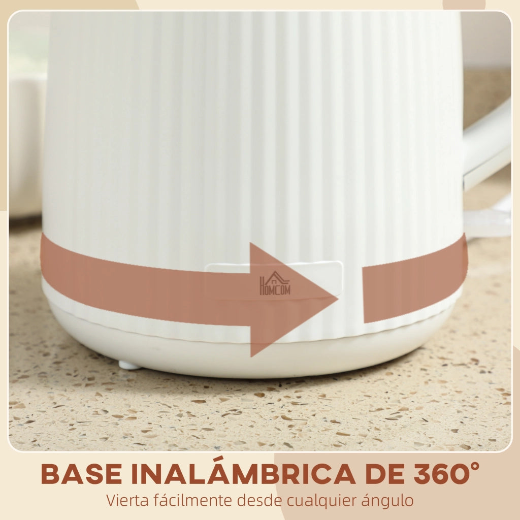 Bollitore Elettrico 1,7L 2200W ¨C zephmum ¨C Filtro Anticalcare Base Girevole 360¡ã Crema
