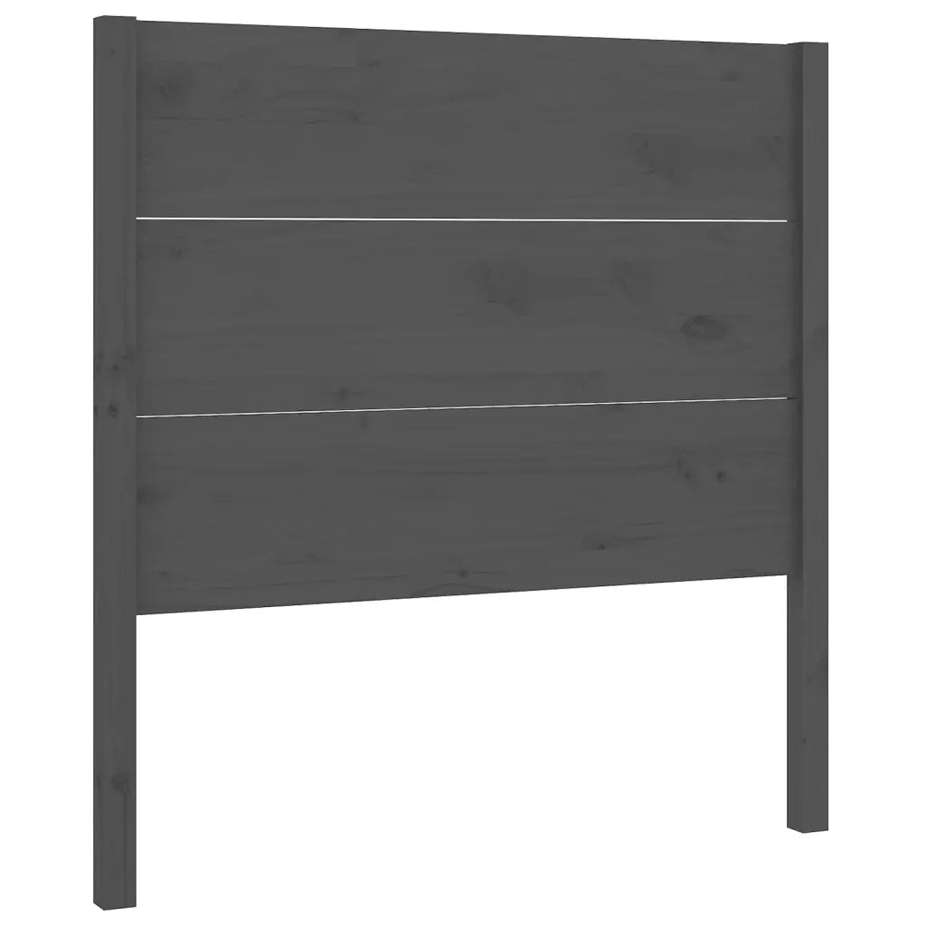 Testiera per Letto Grigia 96x4x100 cm in Legno Massello di Pino 818702