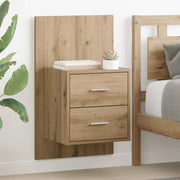 Mobiletto da comodino a parete 2 pz-Set di 2 Tavolino da notte Rovere artigianale 744172