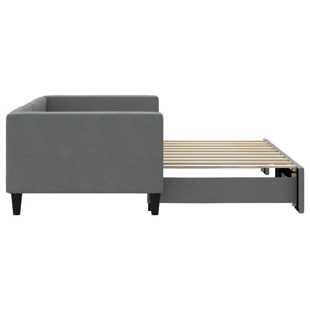 Divano Letto Letto Estraibile Grigio Scuro 100x190 cm Tessuto 3196656