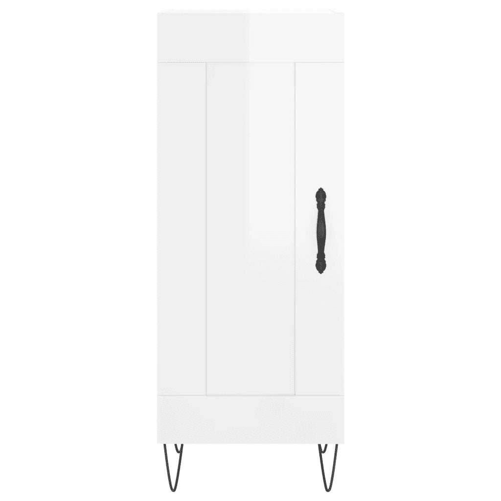 Credenza-Buffet-Armadio da cucina Bianco Lucido 34,5x34x90 cm in Legno Multistrato 689313