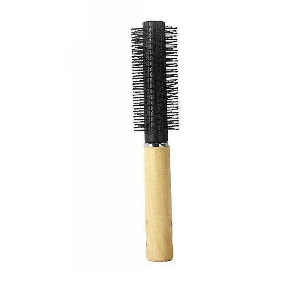 Trade Shop - Spazzola Hair Stylist Con Manico Legno Acconciatura Capelli Professionale 21 Cm -