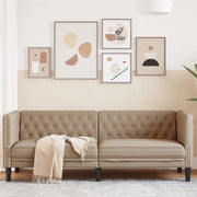 Divano Sedia-Poltrona Chesterfield a 3 Posti Cappuccino in Similpelle