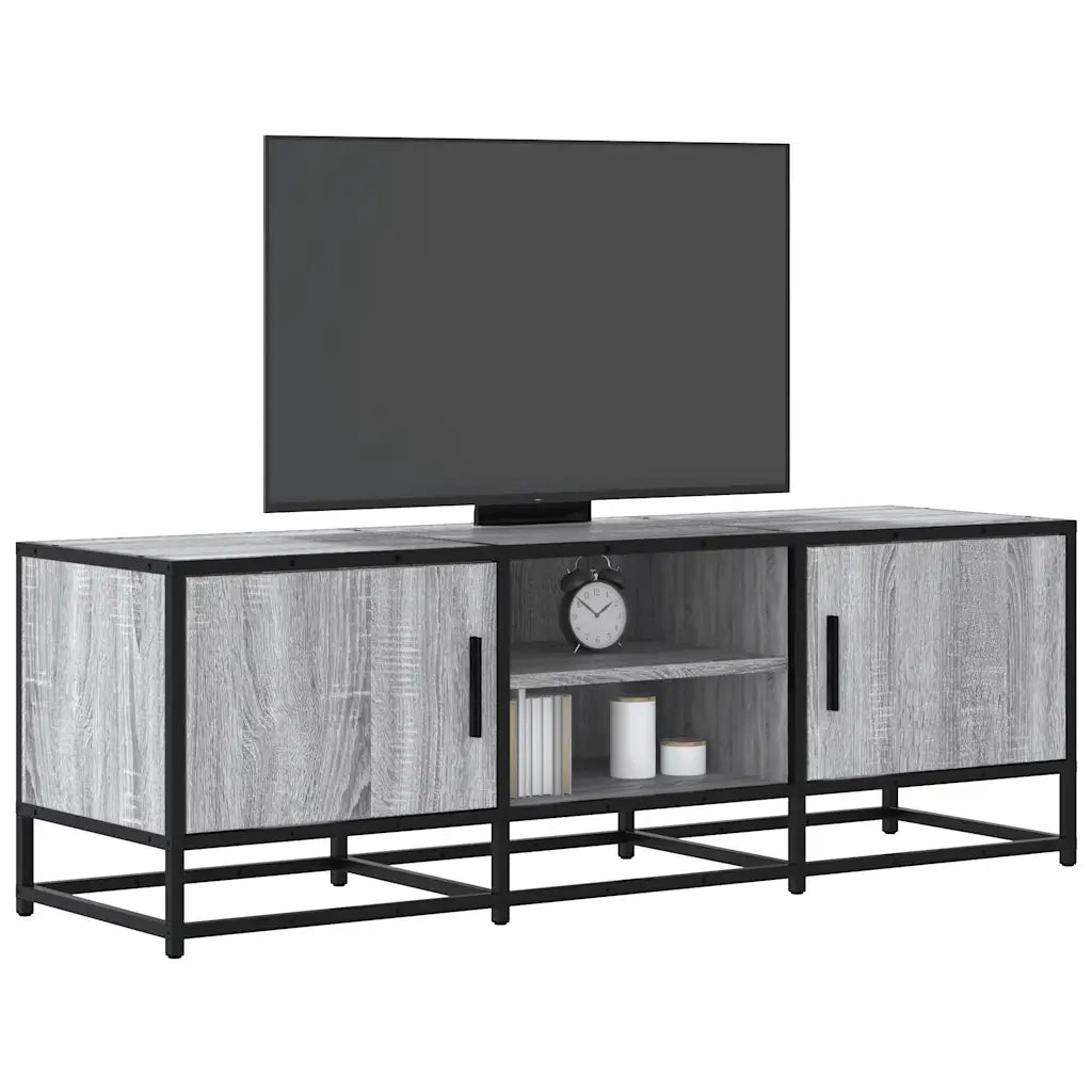 Mobile TV Grigio Sonoma 120x35x41cm Legno Multistrato e Metallo