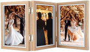 Fotolijst op pieghevole base - Fotolijst in legno - Ideale per regali di nozze e doni di famiglia - 3 pezzi