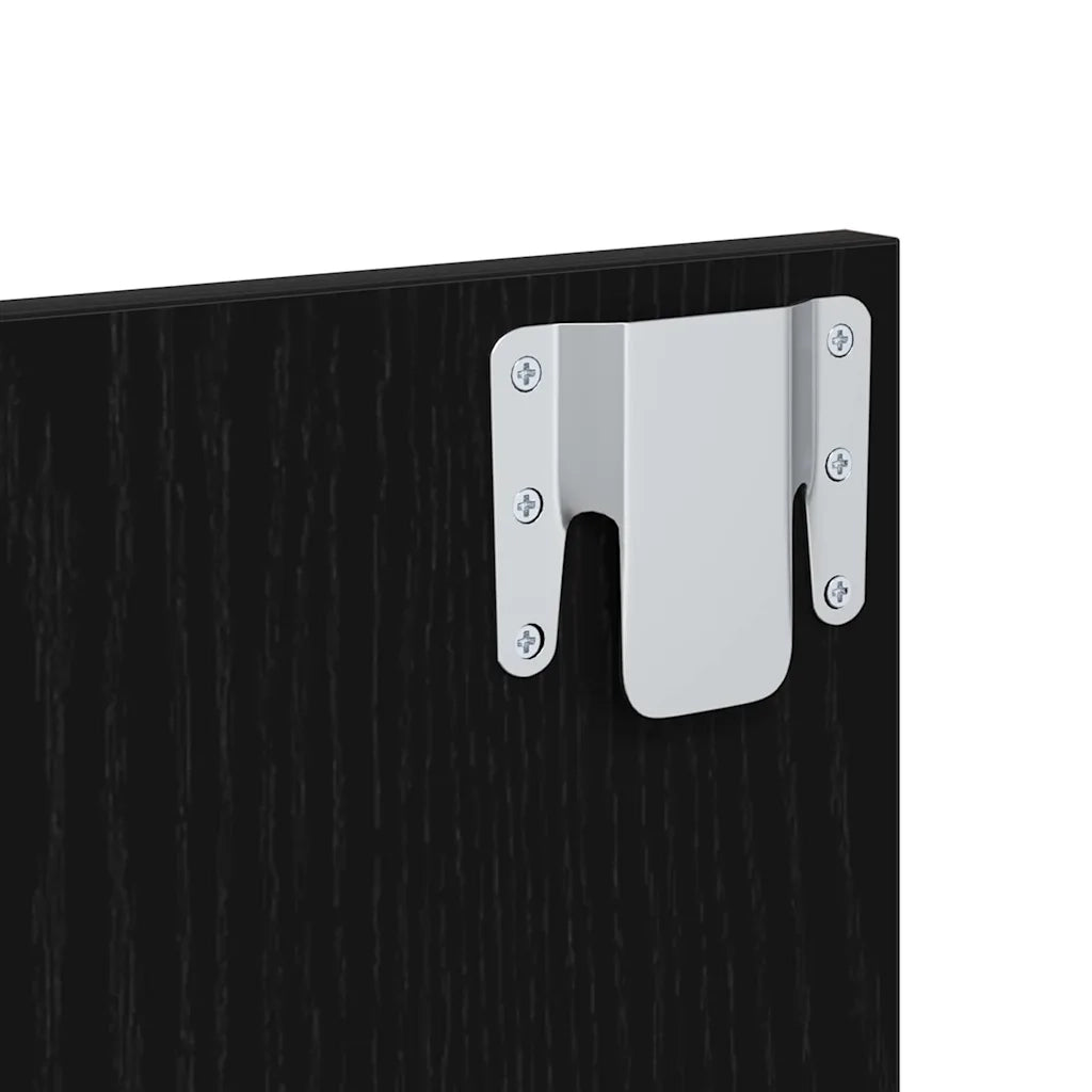 Testiera | Testata con Comodino 3 pcs Rovere Nero Legno multistrato