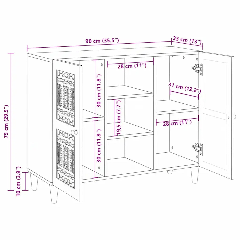 vidaXL Credenza Bianco 33.5 x 90 x 75 cm