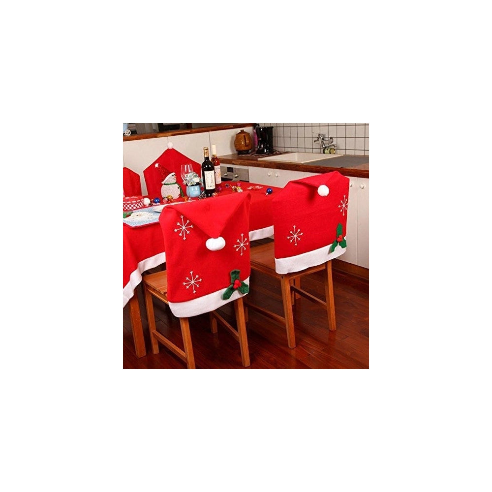 Trade Shop - 4 X Coprisedia Natalizio Copri Schienale Sedie Decorazione Tavola Cenone Natale -