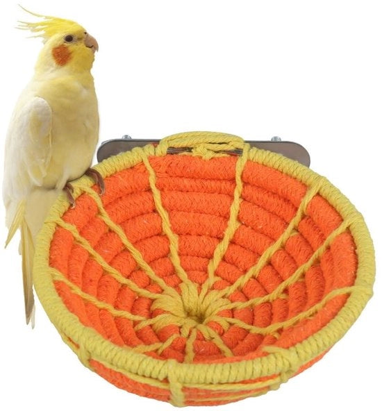 Nido per Uccelli da Appendere 13 cm - Nido Sospeso - Corda di Cotone - Per Piccoli Uccelli - Posto di Soggiorno Comodo - Isolamento Termico - Nido per Uccelli