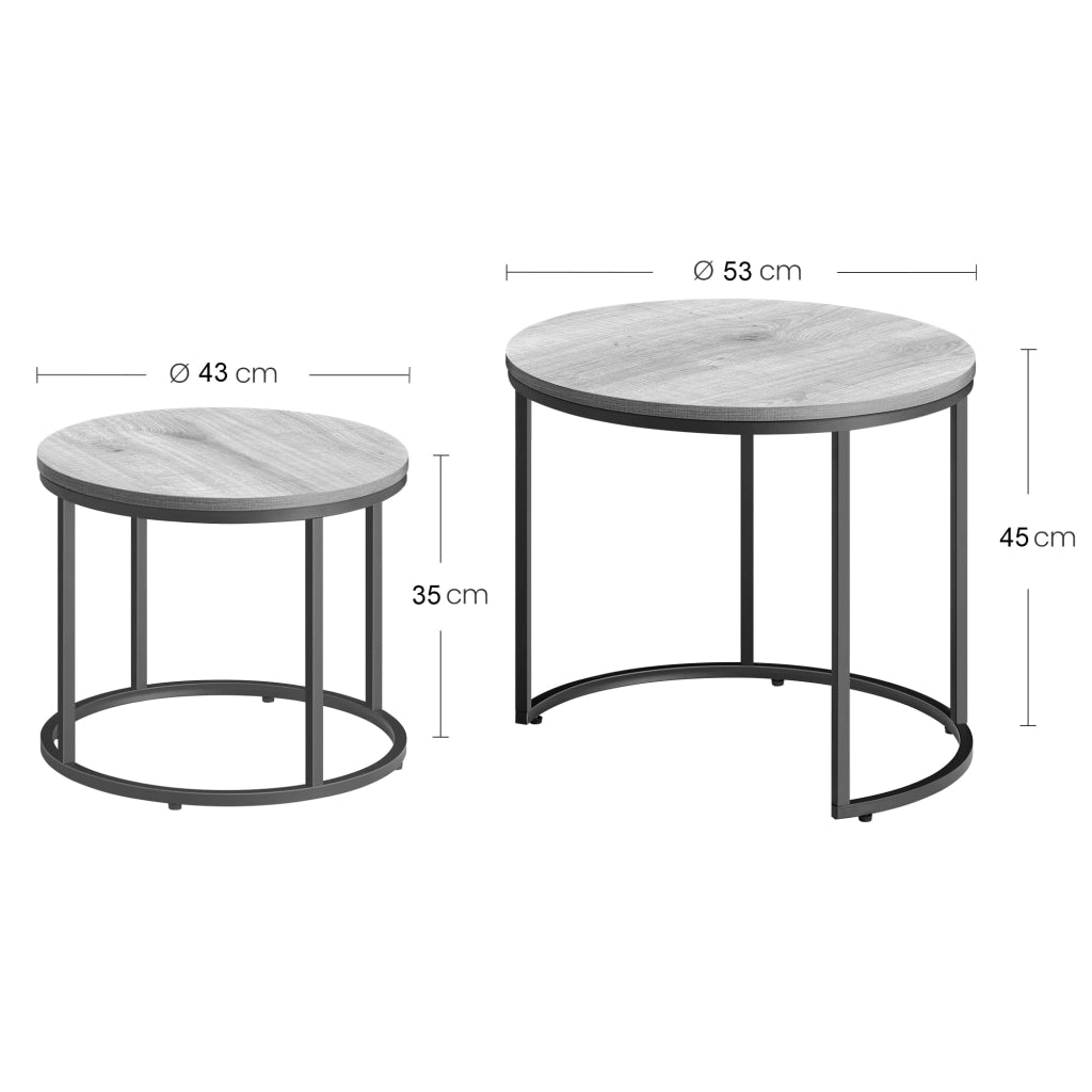Set di tavolini rotondi VALORA - Piano in marmo con gambe dorate x2