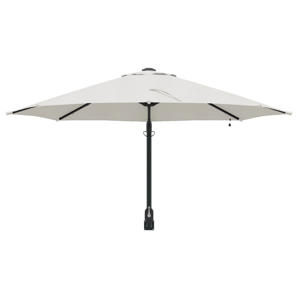 Ombrellone da Giardino a Parete con LED Sabbia 248 cm