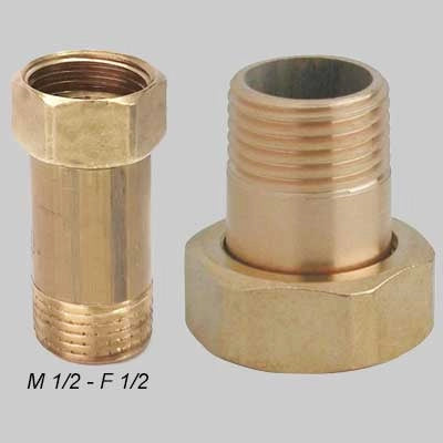 CODOLO OTTONE GIALLO DADO GIREVOLE  M 1/2  F 1/2     MADE IN ITALY