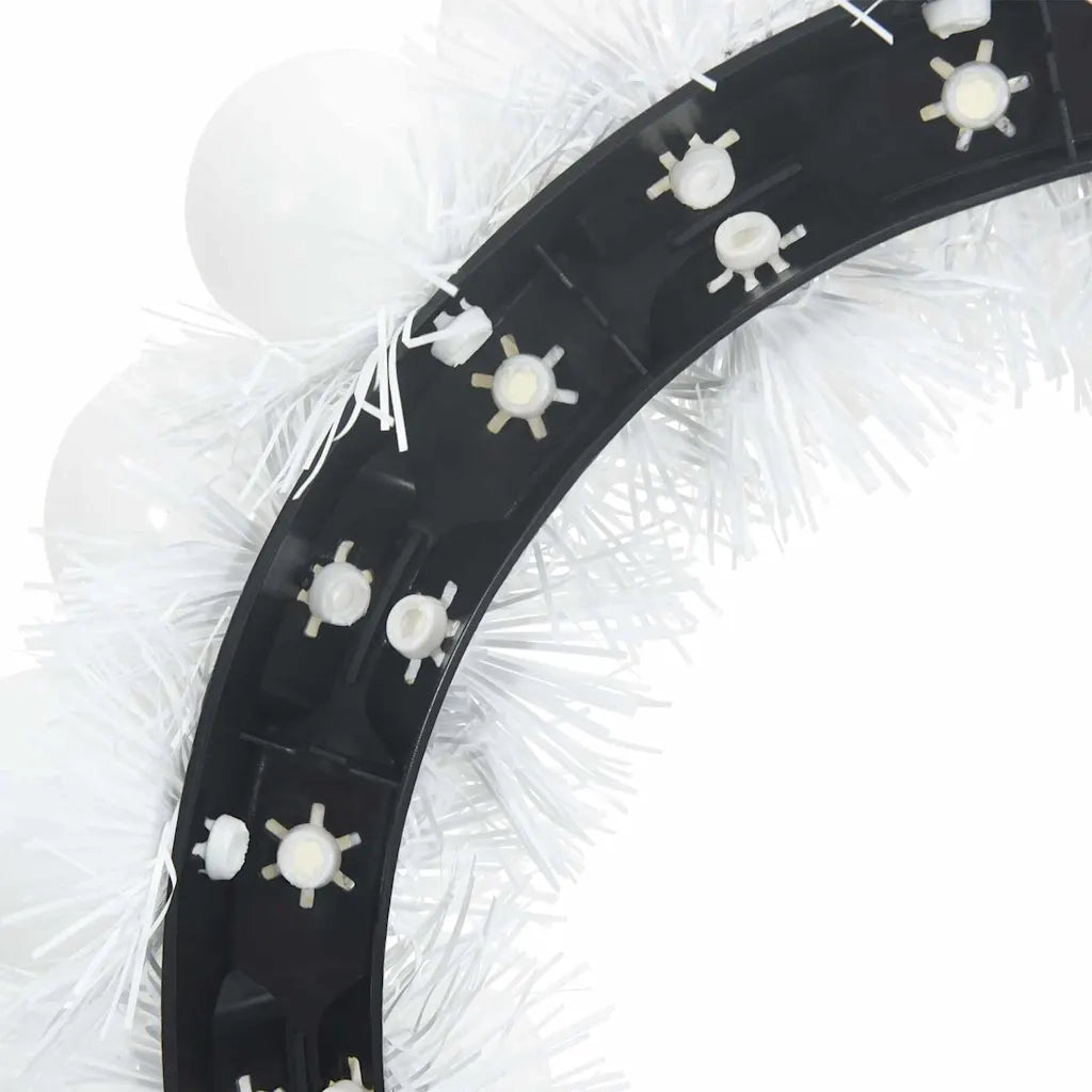 Corone di Palline di Natale 2 pz-Decorazioni natalizie Bianco 33 x 33 x 7 cm