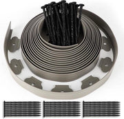 Gazonrand flessibile - Recinzione in plastica per giardino 10 m - 50 anelli - Panchine stradali - Altezza 5 cm - Diametro 4 mm - Grigio