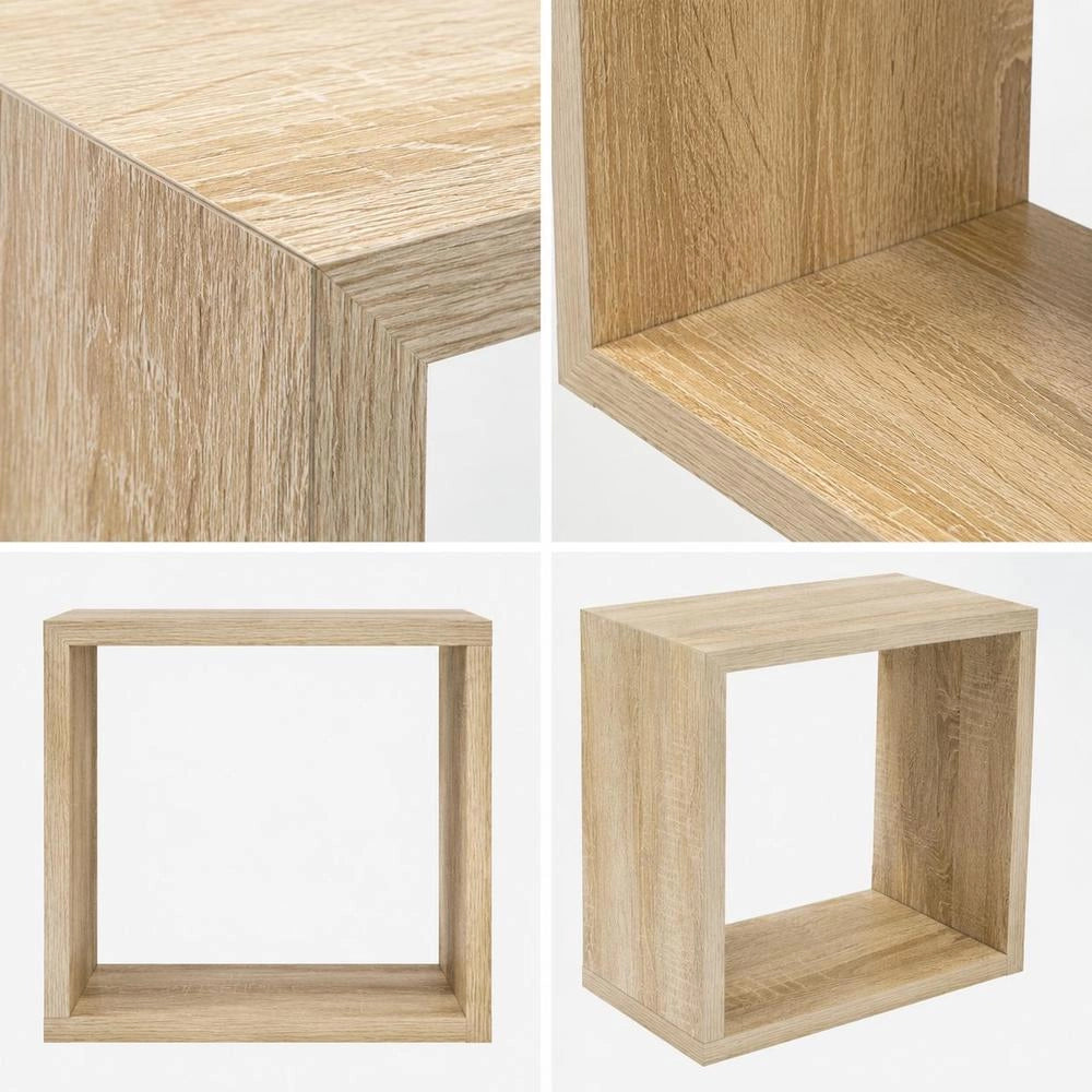 Cube Shelves, 2 Pieces, Sonoma Oak, 30x15x30 Cm