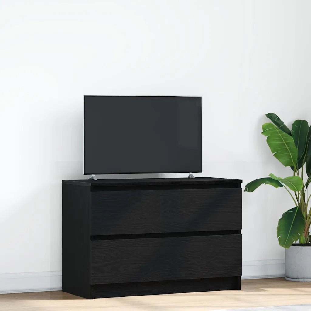 Mobile Porta TV Nero 80x35x54 cm in Legno Multistrato 861788