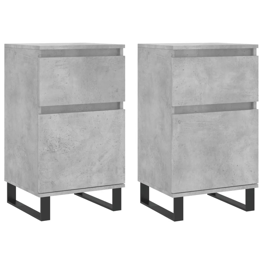 Credenze 2 pz Grigio Cemento 40x35x70 cm in Legno Multistrato 831173