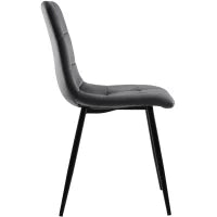 Set di 4 sedie imbottite per sala da Pranzo con Schienale, struttura in metallo, 44x46x86 cm, Grigio