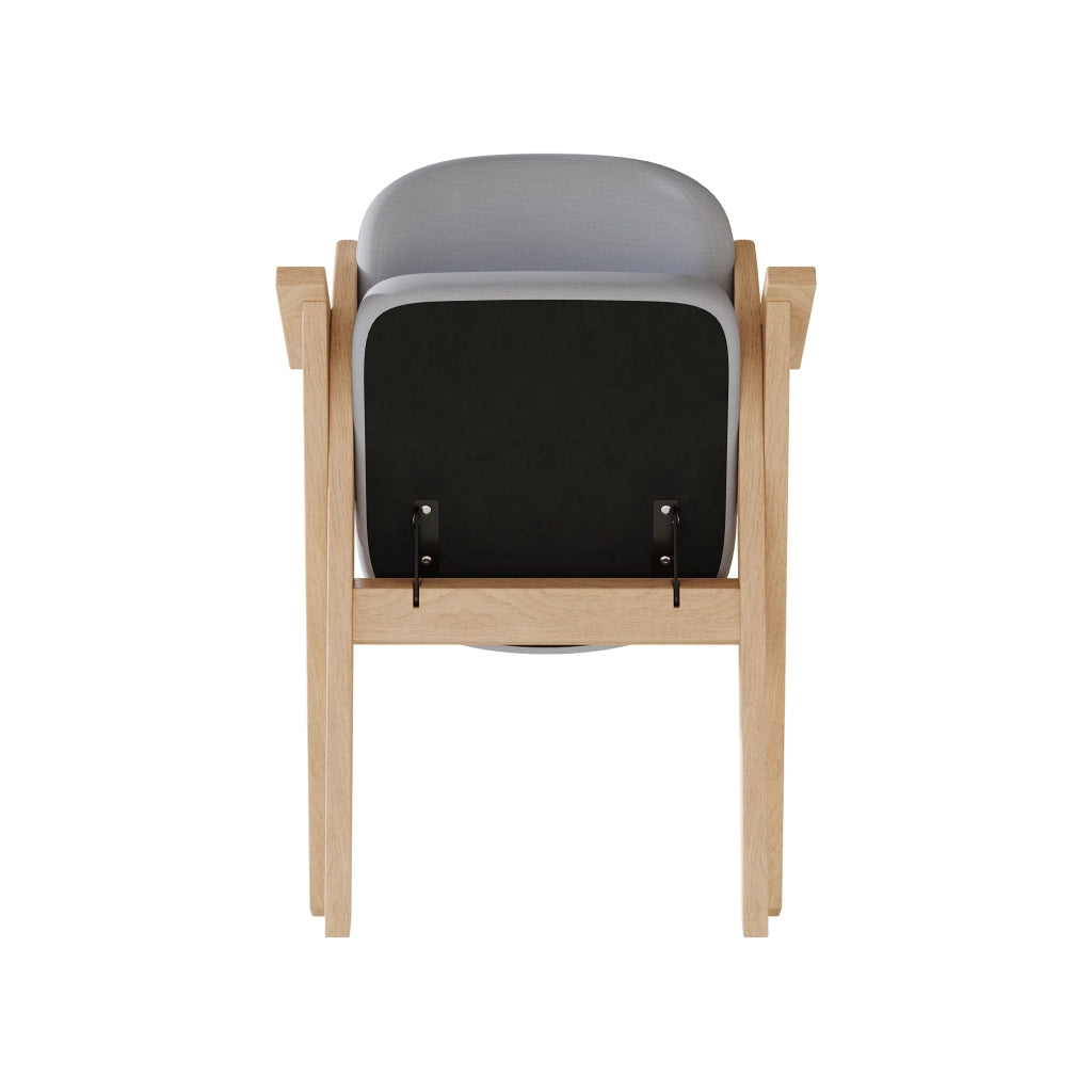 Sedia da Pranzo Set da 2 Pieghevole con Braccioli Design Ergonomico in Legno Massello Grigio