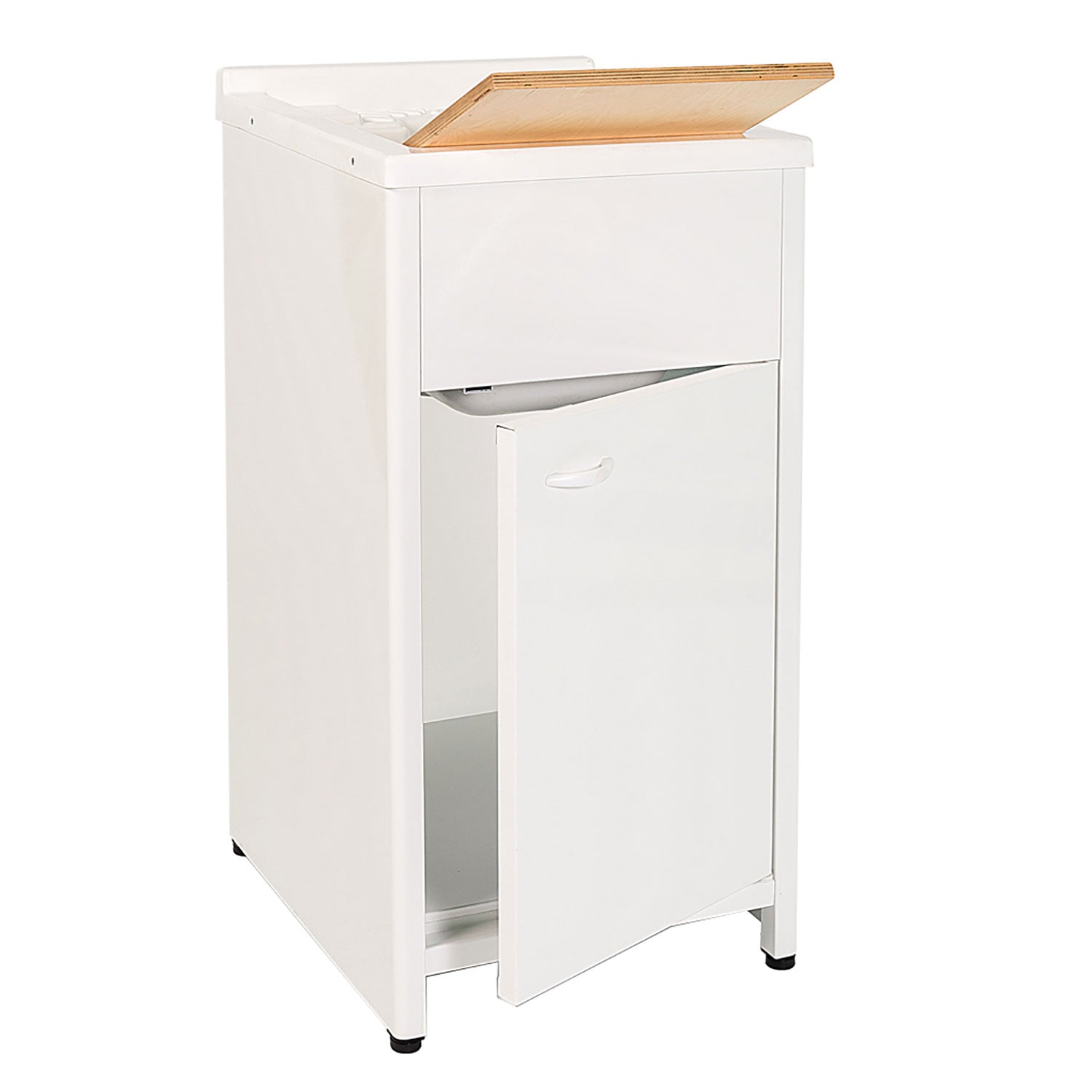 Mobile Lavatoio da Esterno in Polipropilene e Alluminio 45x50x83 cm Bianco