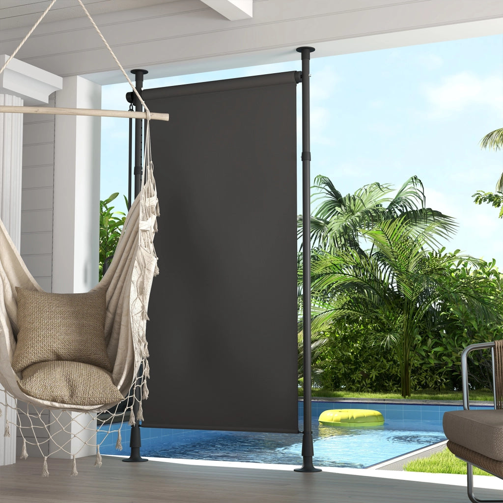 Tenda da sole autoportante regolabile 120 x 220-310 cm, senza foratura, in alluminio, grigio scuro