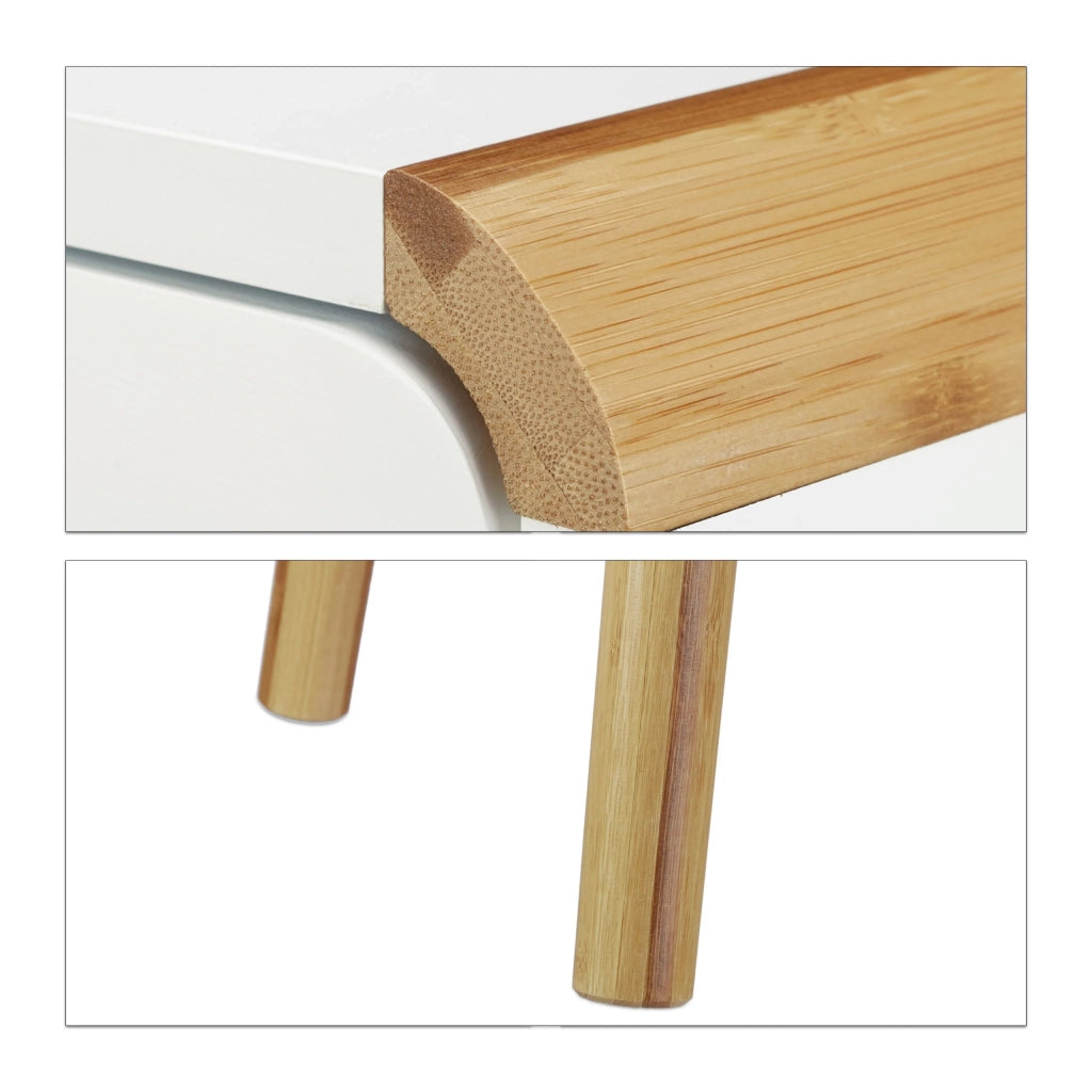 Comodino con 2 cassetti consolle MDF bianco 13_0002693